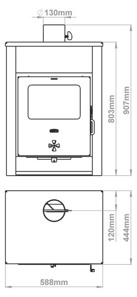 EEK A - Krbová kamna Prity K13 D 12,4 kW - Krbová kamna pro obývací pokoje