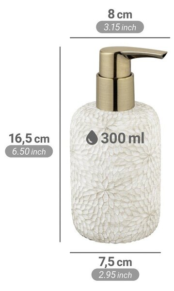 Bílý dávkovač mýdla z polyresinu 300 ml Montalfano – Wenko