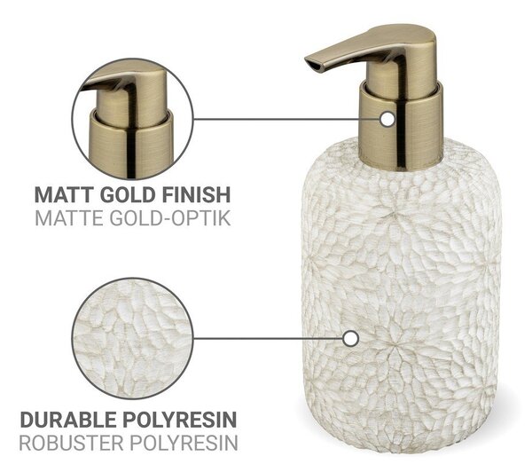 Bílý dávkovač mýdla z polyresinu 300 ml Montalfano – Wenko