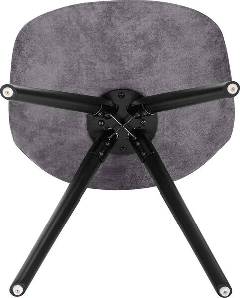 Happyment Lizi návštěvnická židle – tmavě šedá – jídelní židle – látkový potah – dřevěné nohy – sada 2 ks – výška sedáku 46 cm – Deluxe