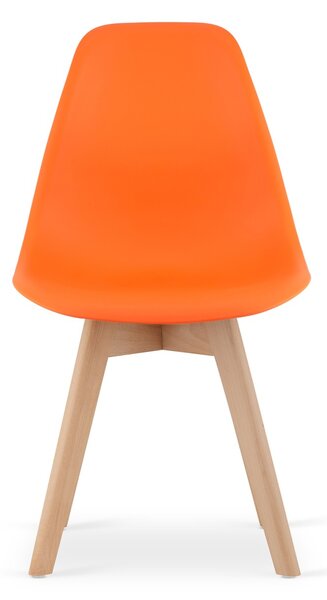 Oranžová židle KITO s bukovými nohami