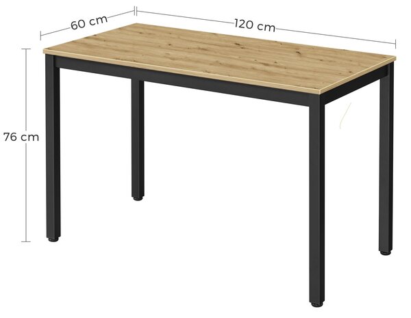 Černý jídelní stůl s deskou v dekoru dub artisan TESSA 120x60 cm