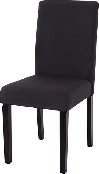 Sada 2 židlí do jídelny Kuchyňská židle Littau textil, černá, tmavé nohy