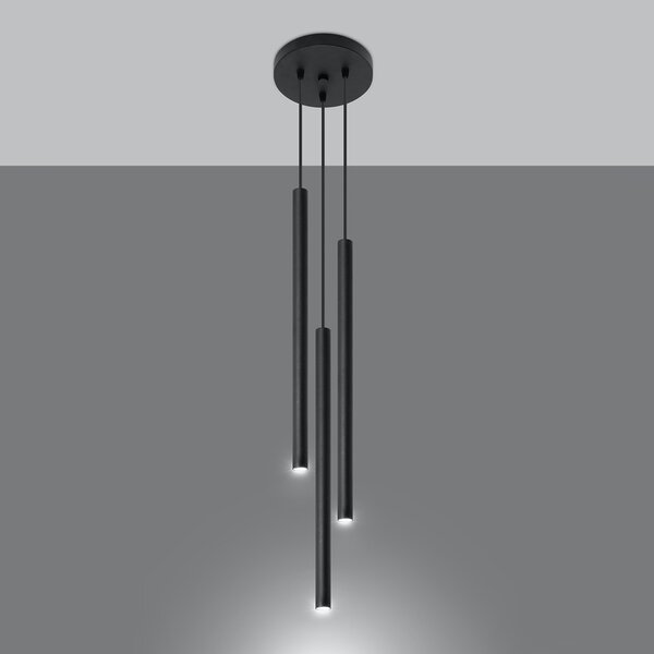 Sollux Lighting Pastelo závěsné svítidlo 3x40 W černá SL.0471