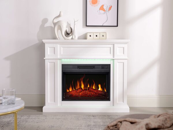 ArtiFlame Elektrický krb LINZ AF23S Elektrický stojící krb s topením 18W realistický efekt plamene LED osvětlení v 16 barvách dálkové ovládání bílý