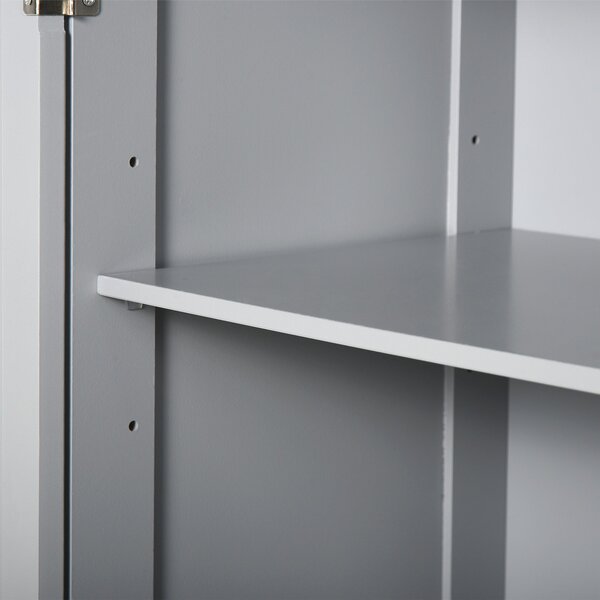 Kleankin Úložný kabinet, Koupelnový kabinet, Skříň se 2 dveřmi a 2 zásuvkami - 60 x 30 x 75 cm - Šedá | Aosom