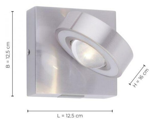 PAUL NEUHAUS LED nástěnné svítidlo Q-MIA v barvě oceli s nastavitelnou barvou světla Smart Home ZigBee RGB+3000-5000K