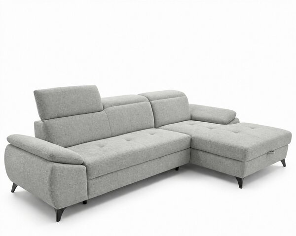ROHOVÁ SEDAČKA, dřevo, textil, kompozitní dřevo, světle šedá MID.YOU - Sedací soupravy, Online Only