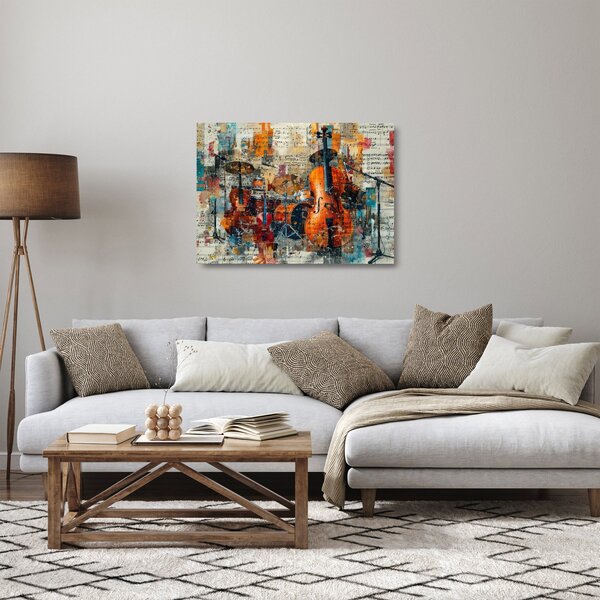 Skleněný obraz - Hudební nástroje (70x50 cm)