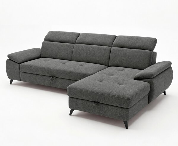 ROHOVÁ SEDAČKA, dřevo, textil, kompozitní dřevo, tmavě šedá MID.YOU - Sedací soupravy, Online Only