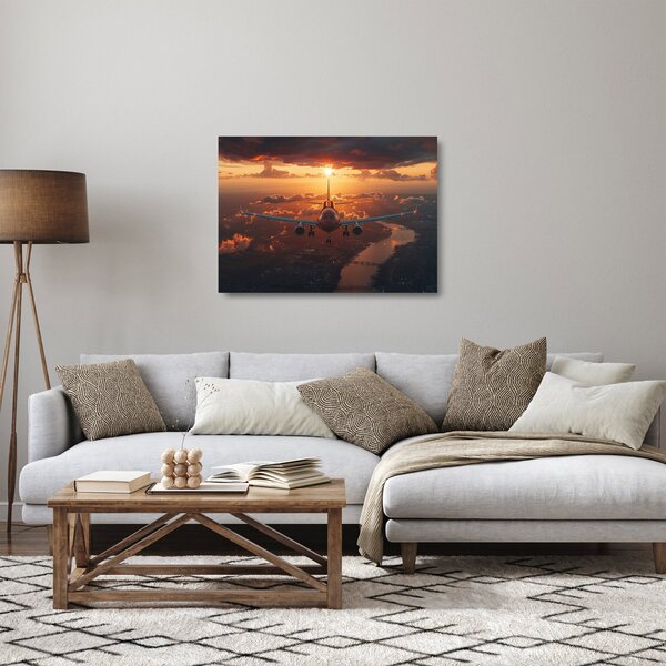 Skleněný obraz - Dopravní letadlo (70x50 cm)