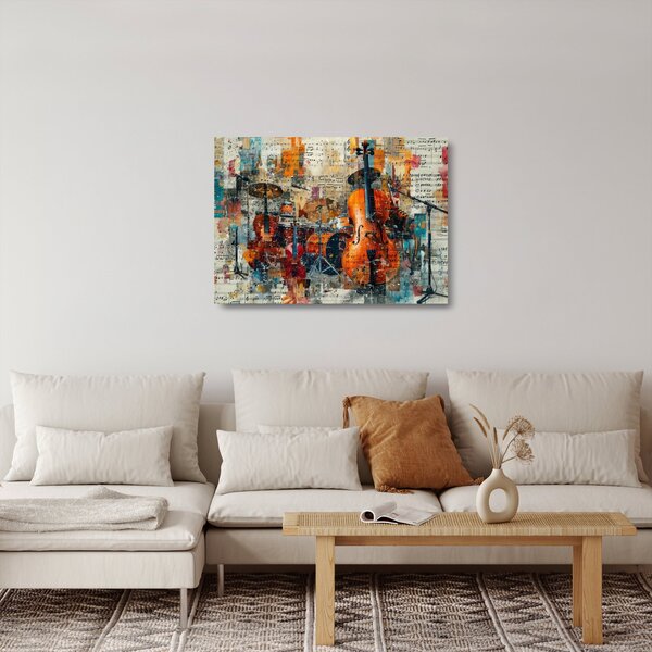 Skleněný obraz - Hudební nástroje (70x50 cm)