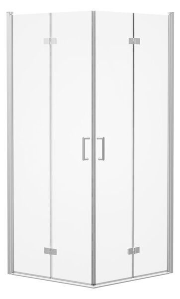 Sprchový kout MARWELL Shine Square chrom, skládací rohový sprchový kout 90x90x195 cm - s otevíráním na obě strany - s technologií EasyClean - kvalitní hliníkové profily