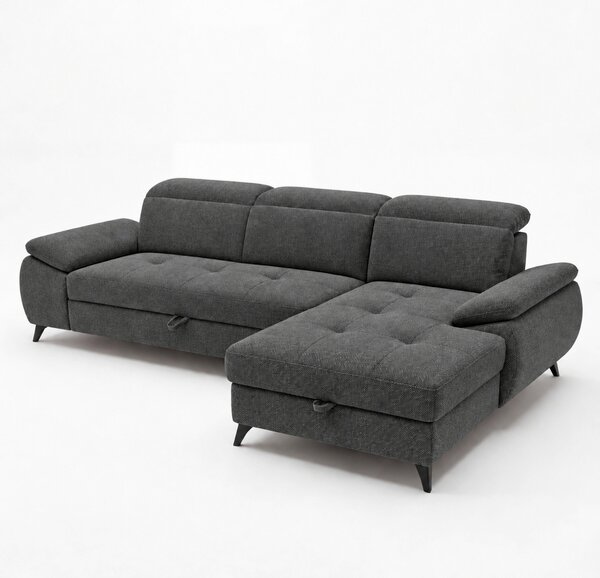 ROHOVÁ SEDAČKA, dřevo, textil, kompozitní dřevo, tmavě šedá MID.YOU - Sedací soupravy, Online Only