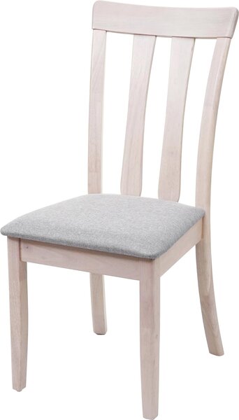 Sada 6 jídelních židlí HWC-G46, kuchyňská židle židle, látka/textil masiv světlý rám, šedá barva