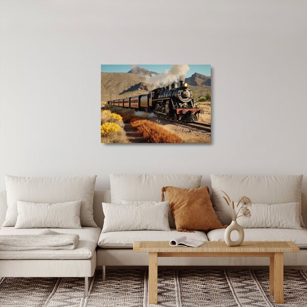Skleněný obraz - Parní lokomotiva (70x50 cm)
