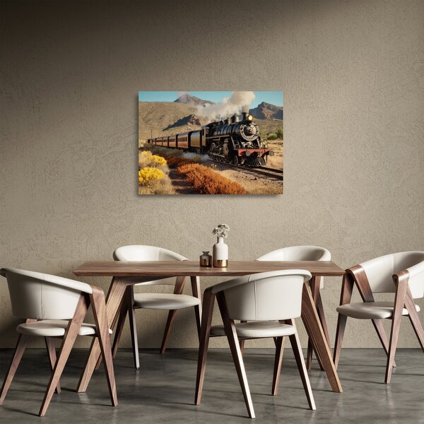 Skleněný obraz - Parní lokomotiva (70x50 cm)