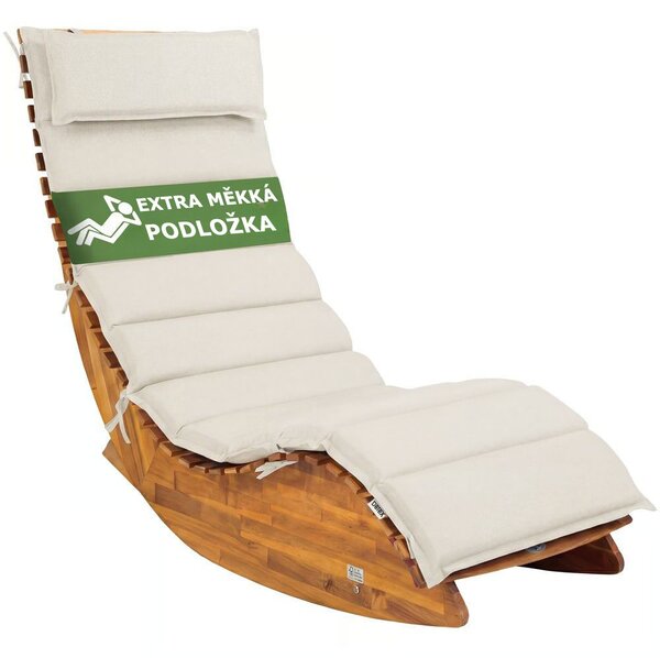 Podložka na saunové lehátko BALI, 58x7x177cmcm, béžová Detex
