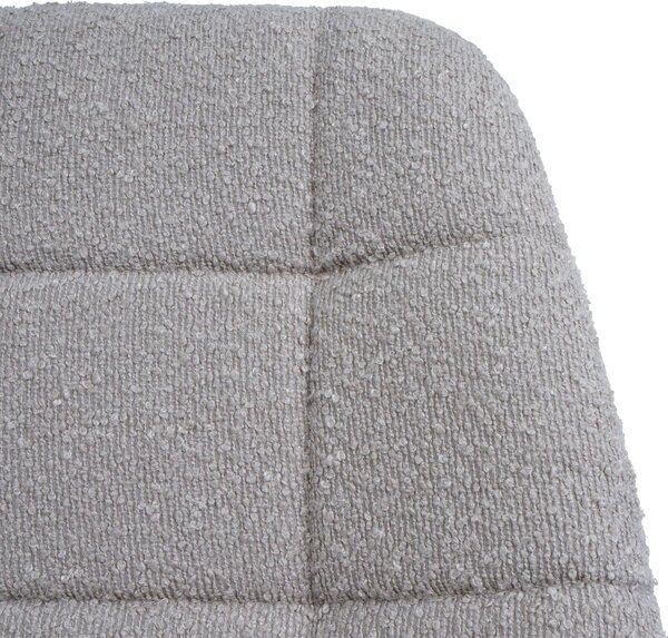 Jídelní židle HWC-A60, kuchyňská otočná židle, ocel Tkanina /textil bouclé (450g/m²) taupe