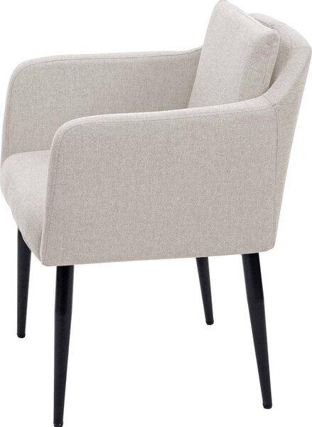 Jídelní židle HWC-H93, kuchyňská židle polohovací židle látka/textil krémově béžová
