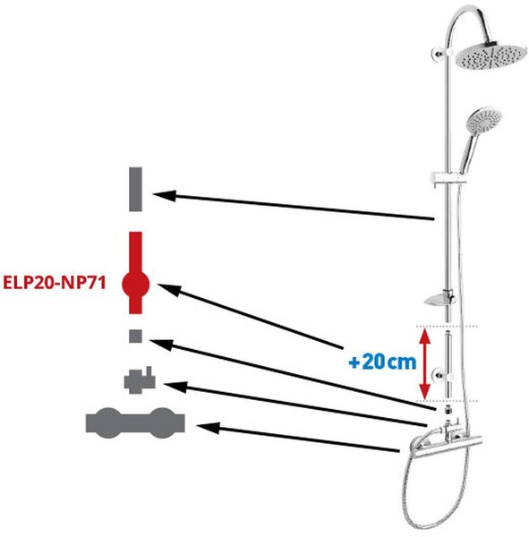 Ferro prodlužovací sada chrom ELP20-NP71