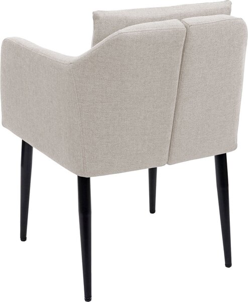 Jídelní židle HWC-H93, kuchyňská židle polohovací židle látka/textil krémově béžová