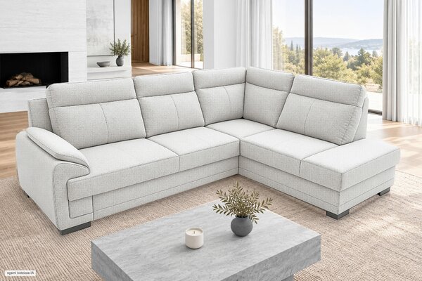 ROHOVÁ SEDAČKA, dřevo, textil, kompozitní dřevo, světle šedá MID.YOU - Sedací soupravy, Online Only