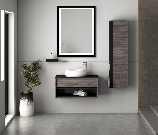 Venti Luxled zrcadlo 60x80 cm obdélníkový s osvětlením černá 5907459662450