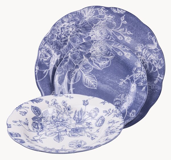 Sada porcelánového nádobí Fleurette, pro 6 osob, 18 dílů
