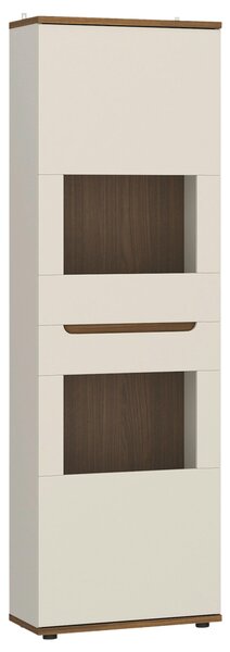 VITRÍNA, barvy ořechu, kašmírová, 60/199/38 cm Hom`in - Kredence a vitríny