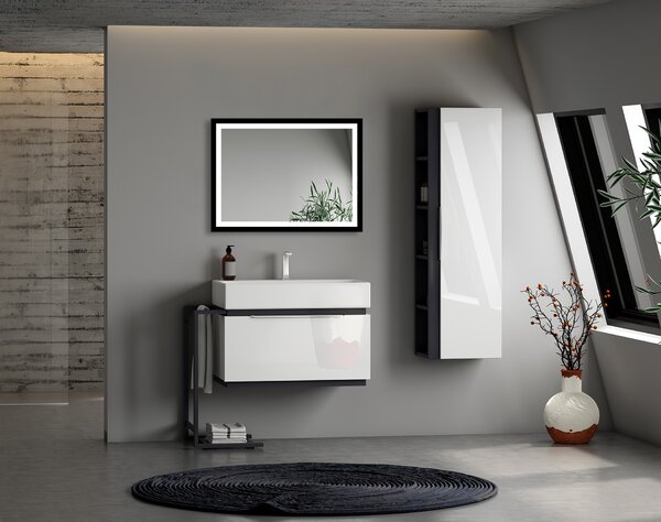 Venti Luxled zrcadlo 60x80 cm obdélníkový s osvětlením černá 5907459662450