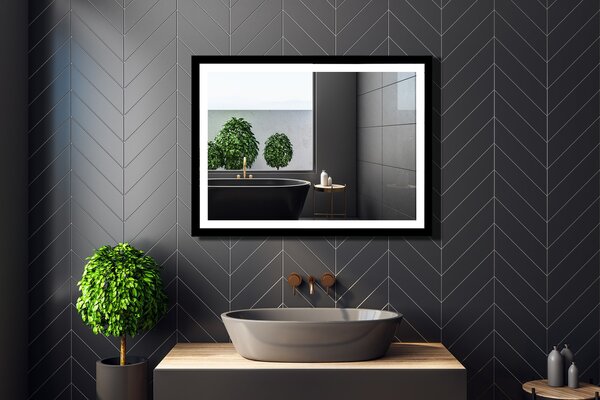 Venti Luxled zrcadlo 60x80 cm obdélníkový s osvětlením černá 5907459662450