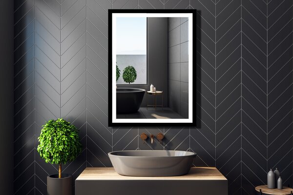 Venti Luxled zrcadlo 60x80 cm obdélníkový s osvětlením černá 5907459662450