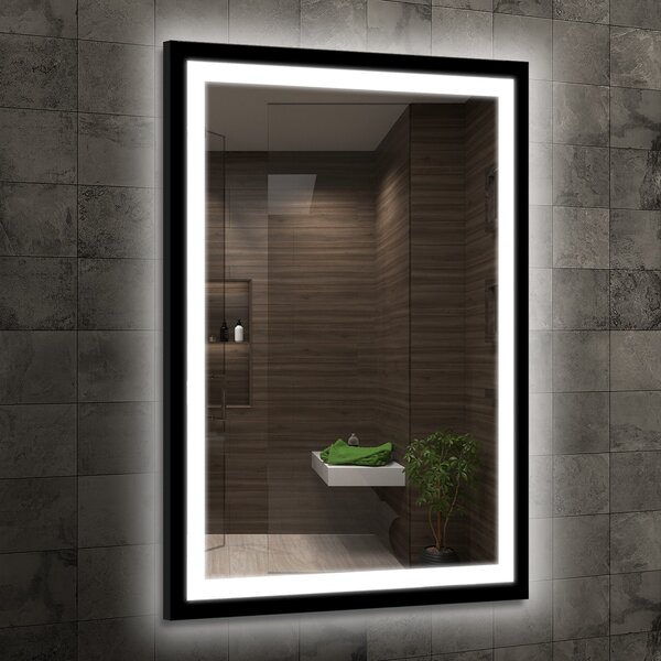 Venti Luxled zrcadlo 60x80 cm obdélníkový s osvětlením černá 5907459662450