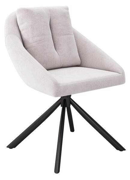 SWeiko jídelní židle sametová židle čalouněná židle otočná židle, prodyšná sametová tkanina, ergonomický design, 6 ks, béžová barva