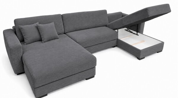 SEDACÍ SOUPRAVA, dřevo, textil, kompozitní dřevo, antracitová MID.YOU - Rozkládací sedačky, Online Only