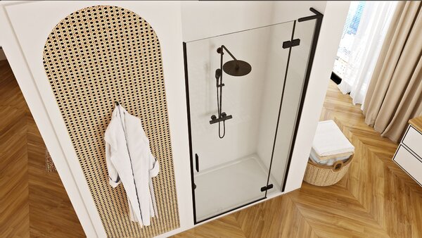 Pivotové sprchové dvere Rea Hugo 80 Black