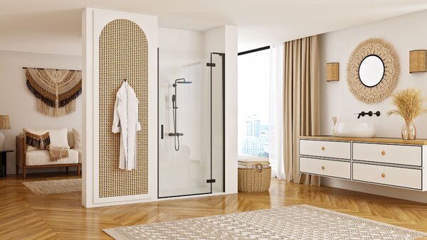 Pivotové sprchové dvere Rea Hugo 80 Black