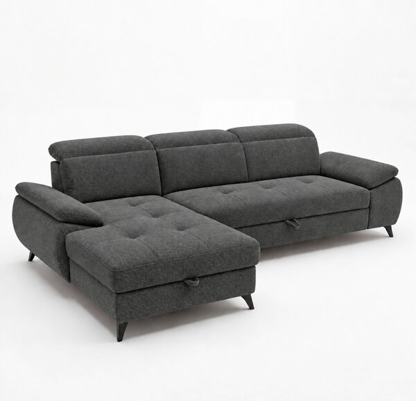 ROHOVÁ SEDAČKA, dřevo, textil, kompozitní dřevo, tmavě šedá MID.YOU - Sedací soupravy, Online Only
