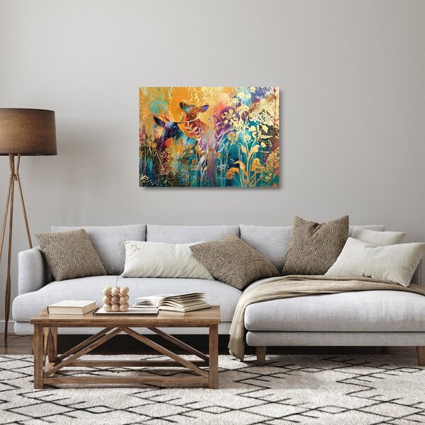 Skleněný obraz - Abstraktní malba přírody (70x50 cm)