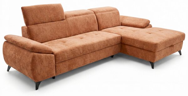 ROHOVÁ SEDAČKA, dřevo, textil, kompozitní dřevo, rezavá MID.YOU - Sedací soupravy, Online Only