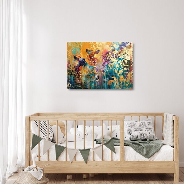 Skleněný obraz - Abstraktní malba přírody (70x50 cm)