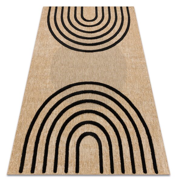 Makro Abra Kusový koberec Sisalový SPARK 0688 Geometrický béžový černý Rozměr: 160x220 cm
