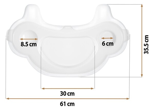Podnos na židli Ricokids Sinco - šedý