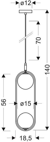 Candellux Cordel závěsné svítidlo 2x28 W bílá-mosaz 32-73464