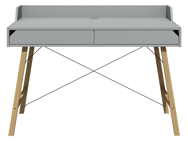 Šedý psací stůl Lotta BELLAMY, šířka 120 cm