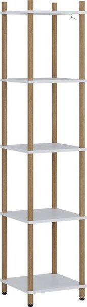 Rohová police Vicco Bivio Bílá/borovice 30 x 133 cm 5 polic, Model 57478