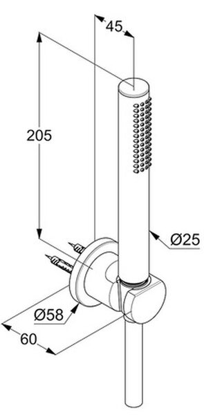 Kludi Nova Fonte Puristic sprchová sada na stěnu černá 2085039-15