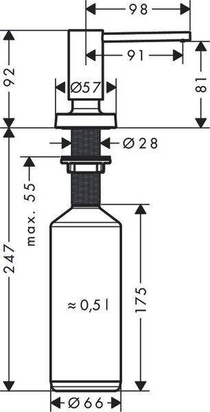 Hansgrohe A51 dávkovač tekutin chrom 40448000