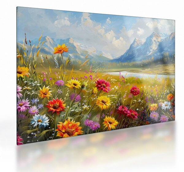 Skleněný obraz - Malovaná krajina (70x50 cm)